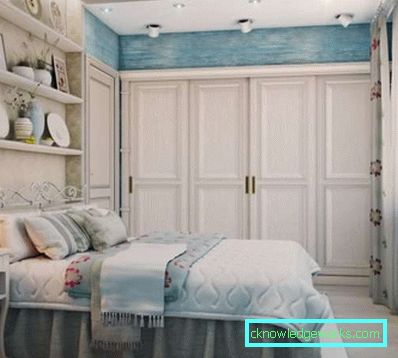 Слики на ентериери во спалната соба во стилот на Прованса