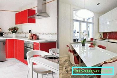 Црвена кујна во внатрешноста - изборот на дизајнот
