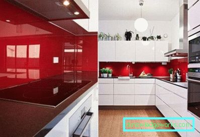 Црвена кујна во внатрешноста - изборот на дизајнот